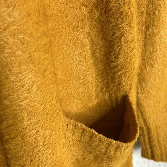 89th Madison Long Open Front Cardigan Sweater w front pockets Size L. Mustard - Picture 6 of 11